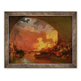 Tablou inramat - Philip James Loutherbourg - Marele Incendiu al Londrei - - Roveli