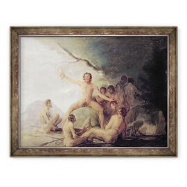Tablou inramat - Francisco Jose de Goya y Lucientes - Canibalii savurand ramasite umane - - Roveli