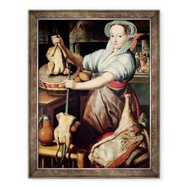 Tablou inramat - Pieter Aertsen - Martha pregateste cina pentru Isus - - Roveli