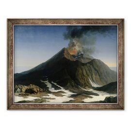 Tablou inramat - Jacob-Philippe Hackert - Eruptia Etnei - - Roveli