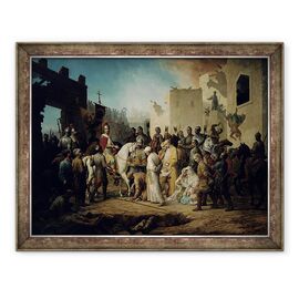 Tablou inramat - Petr Mikhailovich Shamshin - tarul Ivan al IV-lea cucerirea Kazanului in 1552 - - Roveli
