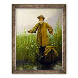 Tablou inramat - Ivan Nikolaevich Kramskoy - Portretul lui Apollon Maikov 1821-97 Pescuit - - Roveli