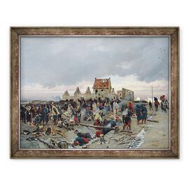 Tablou inramat - Alphonse Marie de Neuville - Bivouac la Le Bourget dupa batalia de la 21 decembrie 1870 - - Roveli