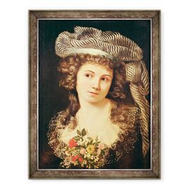 Tablou inramat - Gustave Courbet - Portretul unei tinere femei in stilul lui Labille-Guiard - - Roveli