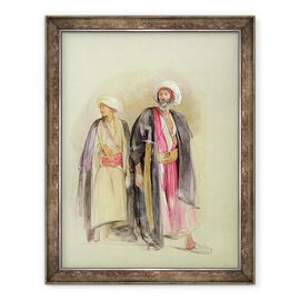 Tablou inramat - John Frederick Lewis - seicul Hussein al lui Gebel Tor si al Fiului sau - - Roveli
