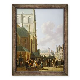 Tablou inramat - Gerrit Adriaensz Berckheyde - Grote Markt, Haarlem - - Roveli