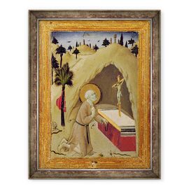 Tablou inramat - Ansano di Pietro di Mencio - Sfantul Jerome in desert - - Roveli