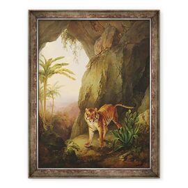 Tablou inramat - Jacques-Laurent Agasse - Tigru intr-o pestera - - Roveli
