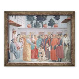 Tablou inramat - Masolino and Filippino Lippi Masaccio - invierea lui Teofil, Fiul Regelui Antiohiei, din registrul din stanga jos al capelei, c.1425-27 - - Roveli