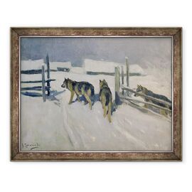 Tablou inramat - Alexei Steipanovitch Stepanov - Lupi, noapte de iarna - - Roveli