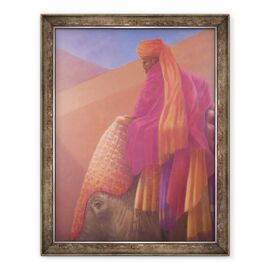 Tablou inramat - Lincoln Seligman - Mahout si elefant - - Roveli