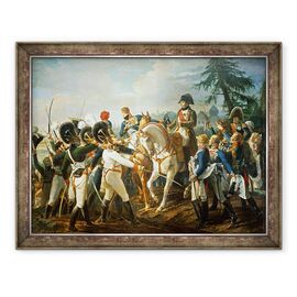 Tablou inramat - Jean Baptiste Debret - Napoleon si trupele bavareze si Wurttemberg din Abensberg - - Roveli