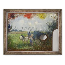 Tablou inramat - Camille Pissarro - Paleta artistului cu un peisaj - - Roveli