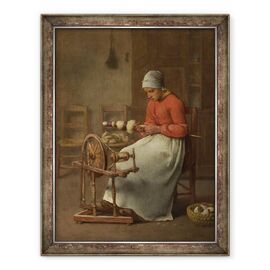 Tablou inramat - Jean-Francois Millet - Femeie filare - - Roveli