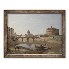 Tablou inramat - Jean Baptiste Camille Corot - Castelul SantAngelo, Roma - - Roveli