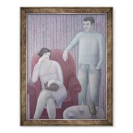 Tablou inramat - Ruth Addinall - Cuplu cu Cat - - Roveli
