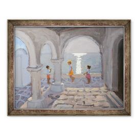 Tablou inramat - Andrew Macara - Copii sarind peste, Insulele grecesti - - Roveli