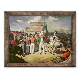 Tablou inramat - Scoala Mexicana - Santa Anna sfideaza trupele spaniole de Ferdinand VII - - Roveli