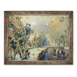 Tablou inramat - Aleksei Danilovich Kivshenko - Suvorov traversand Podul Diavolului in 1799 - - Roveli