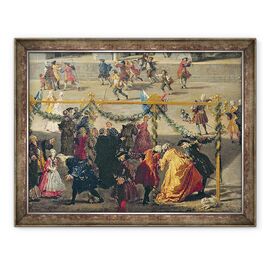 Tablou inramat - Giovanni Paolo Pannini - Pregatire pentru spectacolul de artificii tinut la Piazza Navona, Roma, pentru a sarbatori nasterea Delfinului - - Roveli