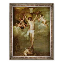 Tablou inramat - Peter Paul Rubens - Hristos asistat de ingeri care tineau potire - - Roveli