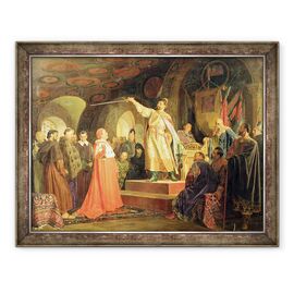 Tablou inramat - Nikolai Vasilievich Nevrev - Printul Roman de Halych-Volinia primind ambasadorii Papei Inocent al III-lea - - Roveli