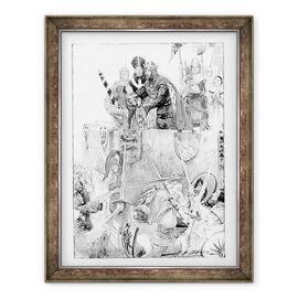 Tablou inramat - scoala engleza - Edward I declarand fiul sau Print de Wales - - Roveli