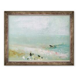 Tablou inramat - Joseph Mallord William Turner - Plaja cu figuri si un debarcader. c.1830 - - Roveli