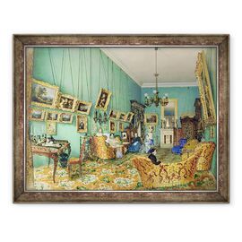 Tablou inramat - Luigi Premazzi - Interiorul unei camere de zi - - Roveli