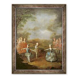 Tablou inramat - Johann Georg Weikert - Marie Antoinette si surorile ei din Il Trionfo dell Amore, au cantat la 25 ianuarie la Palatul Schoenbrunn, 1765 - - Roveli