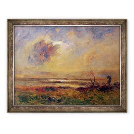 Tablou inramat - Auguste Francois Ravier - Apus de soare pe campie - - Roveli