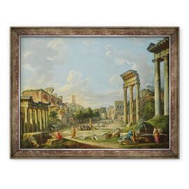 Tablou inramat - Giovanni Paolo Pannini - Vedere de Campo Vaccino in Roma - - Roveli