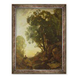 Tablou inramat - Jean Baptiste Camille Corot - Capstarul italian, sau Efectul soarelui apusului - - Roveli