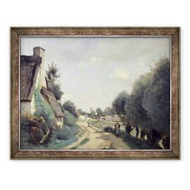 Tablou inramat - Jean Baptiste Camille Corot - Un drum langa Arras, sau cabane - - Roveli
