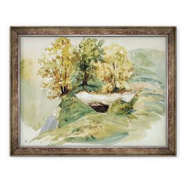 Tablou inramat - Ferdinand Victor Eugene Delacroix - Trei copaci la marginea unui deal - - Roveli