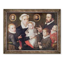 Tablou inramat - Frans Menton d'Alkmaar - Portretul unei familii, parintii cu copiii si stramosii lor - - Roveli
