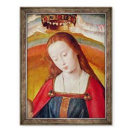 Tablou inramat - Master of Moulins - Fecioara Maria cu coroana ei, detaliu al incoronarii Fecioarei, panou central din Altarul Bourbon - - Roveli