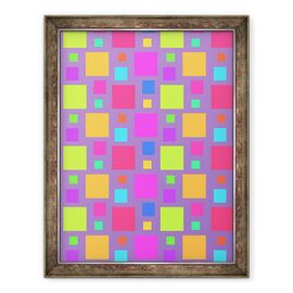 Tablou inramat - Louisa Hereford - Patrate multicolore - - Roveli