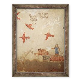 Tablou inramat - Etruscan - Barca de pescuit, de la Mormantul Vanatorii si Pescuitul - - Roveli