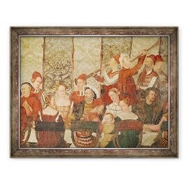 Tablou inramat - Girolamo Romanino - Oaspetii la banchetul dat de Bartolomeo Colleoni pentru regele Christian I al Danemarcei la Castelul Malpaga din 1474 - - Roveli