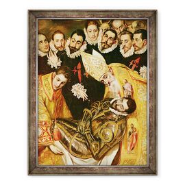 Tablou inramat - El Greco - inmormantarea contelui Orgaz, detaliu al contelui impreuna cu Sfantul stefan si Sfantul Augustin - - Roveli