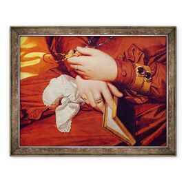Tablou inramat - Jean Auguste Dominique Ingres - Portret De Madame Marcotte, detaliu de mainile ei - - Roveli