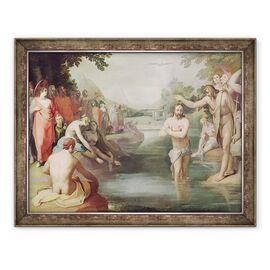 Tablou inramat - Cornelis Cornelisz van Haarlem - Botezul lui Hristos - - Roveli