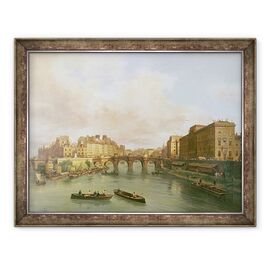 Tablou inramat - Giuseppe Canella - Pont Neuf, Ile de la Cite, Monetaria Parisului si Quay Conti - - Roveli