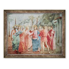 Tablou inramat - Tommaso Masaccio - Detaliu al lui Hristos si al discipolilor sai, de la Tribut Money - - Roveli