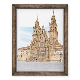 Tablou inramat - Fernando Aznar Cenamor - Santiago de Compostela. Fatada vestica. Spania - - Roveli