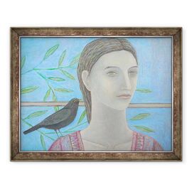Tablou inramat - Ruth Addinall - O femeie si o mierla sunt una - - Roveli