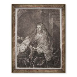 Tablou inramat - Rembrandt Harmensz van Rijn - Fata cu parul lung care se incadreaza pe umeri, sau Marea mireasa evreiasca - - Roveli
