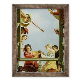 Tablou inramat - Gerrit van Honthorst - Grup muzical pe balcon - - Roveli