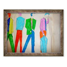 Tablou inramat - Daisy de Villeneuve - 4 Baieti in costume - - Roveli